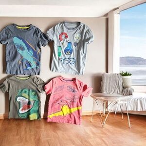 Set of 4 Graphic Mini Boden T-Shirts for Kids